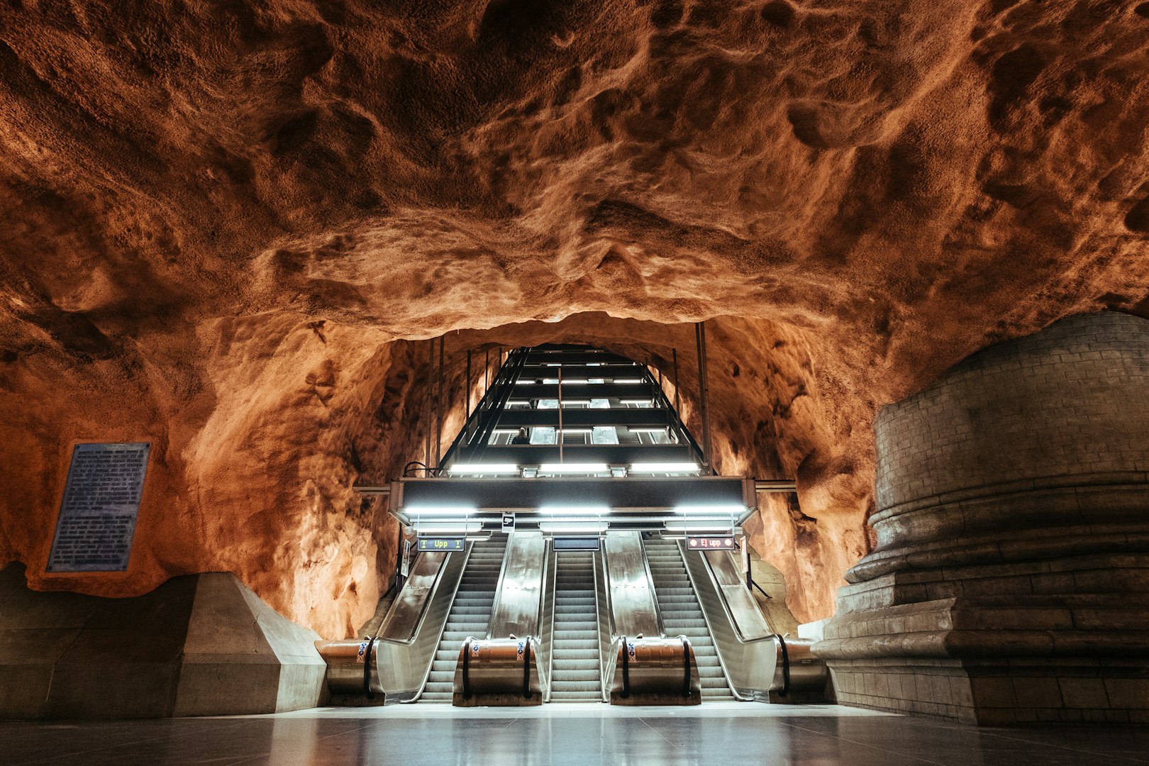 the Rådhuset (City Hall) metro station, part of the Stockholm metro system in Sweden