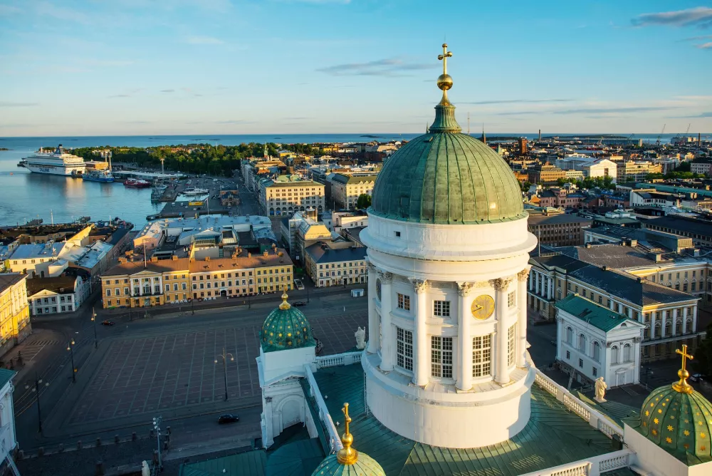 view of Helsinki from cathedral