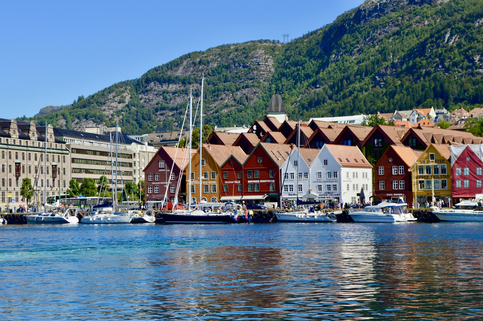 view of village harbor from water